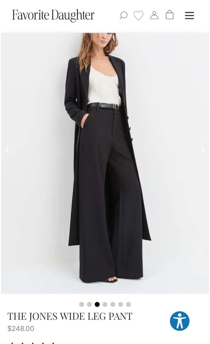 Favorite Daughter The Favorite Pant Navy High-Rise Wide-Leg Trousers Sz 16